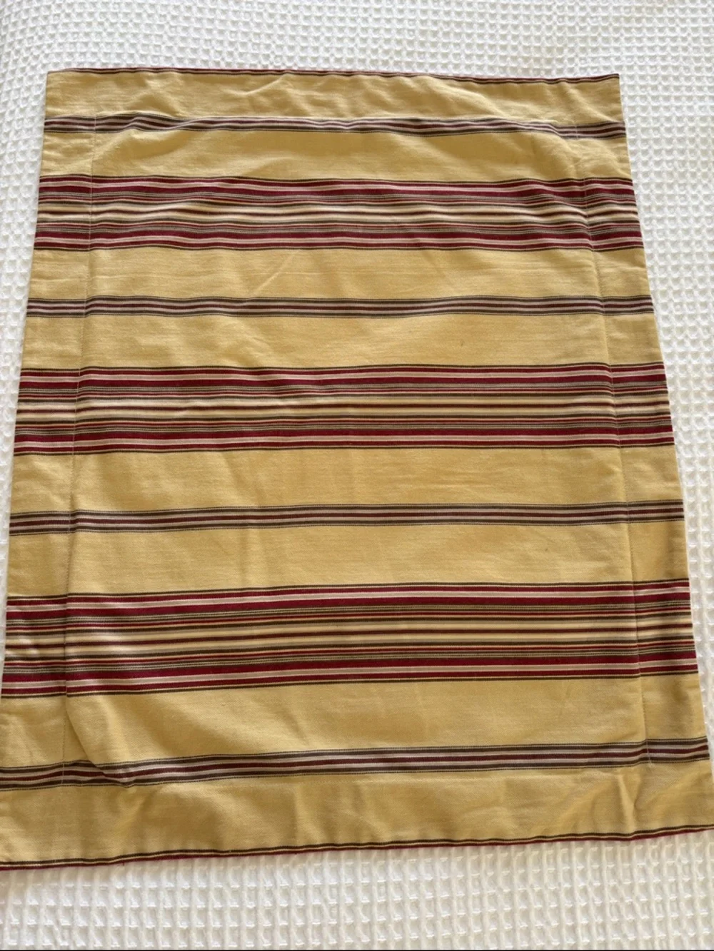 Pottery Barn 2006 Tan Red Striped King Duvet Cover &‎ (2) Standard Pillow Shams